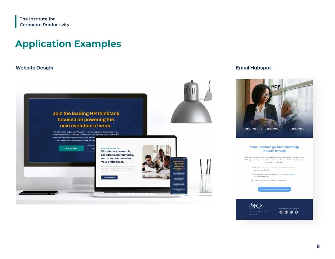 The identity in website and email applications.